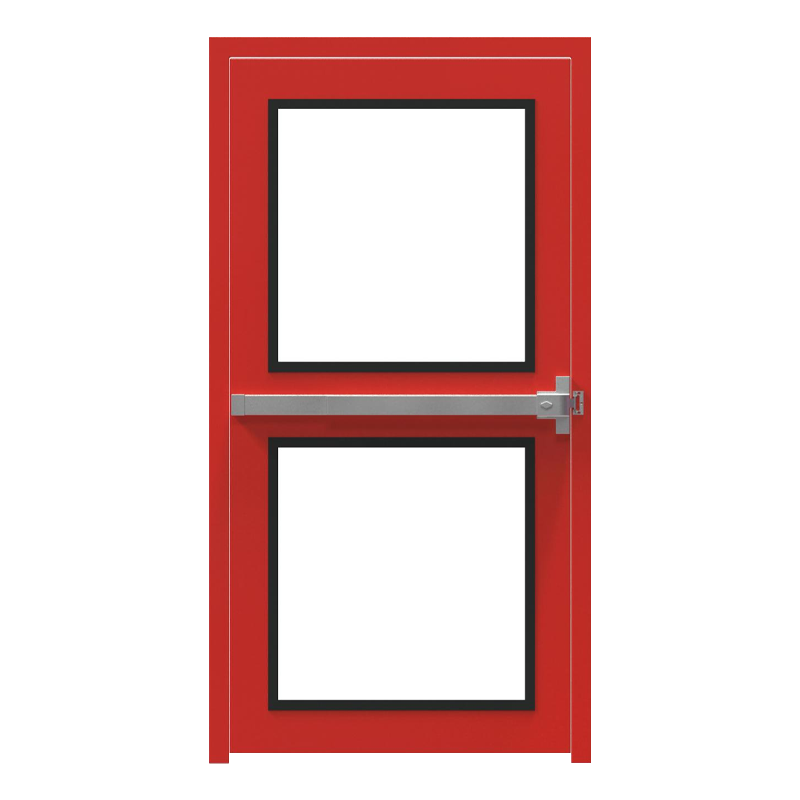 Puerta con marco de acero inoxidable